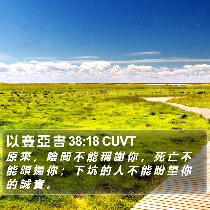 以 賽 亞 書 38:18 CUVT Bible Study