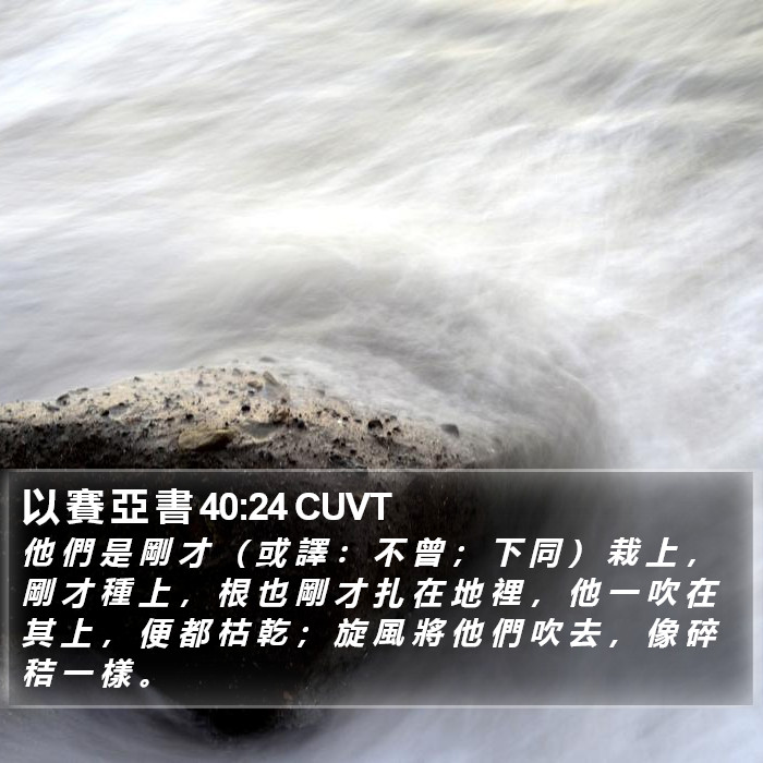 以 賽 亞 書 40:24 CUVT Bible Study