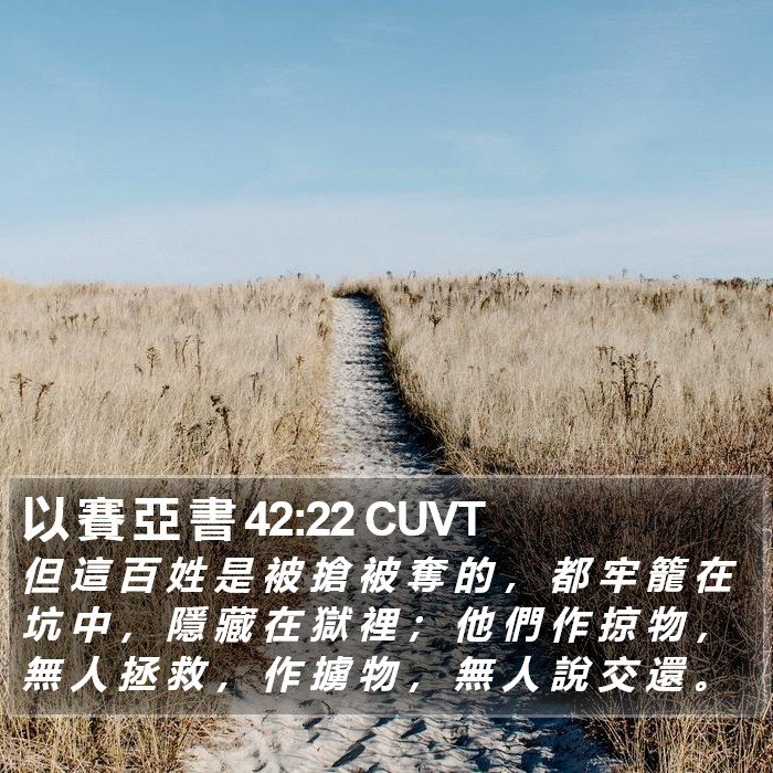 以 賽 亞 書 42:22 CUVT Bible Study