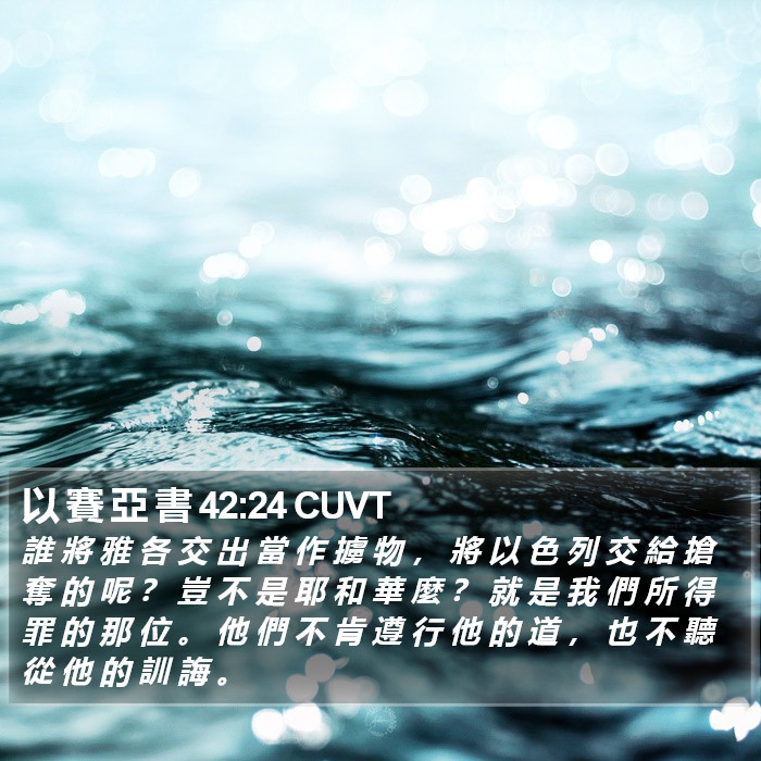 以 賽 亞 書 42:24 CUVT Bible Study