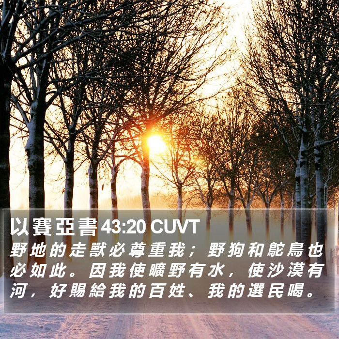 以 賽 亞 書 43:20 CUVT Bible Study