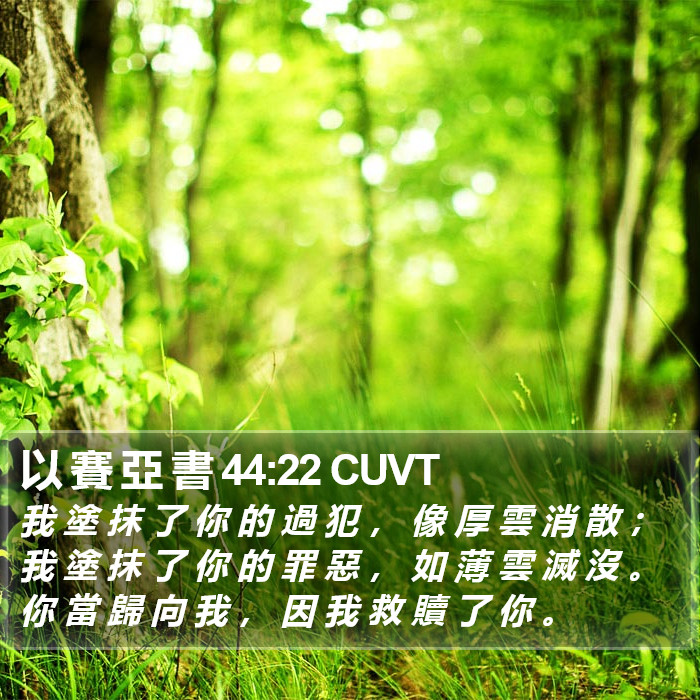 以 賽 亞 書 44:22 CUVT Bible Study