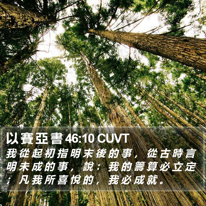 以 賽 亞 書 46:10 CUVT Bible Study