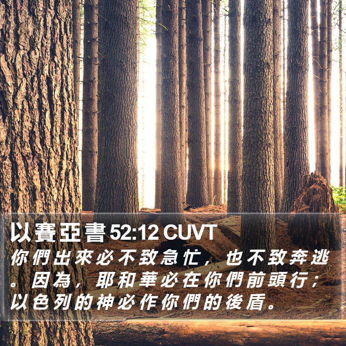 以 賽 亞 書 52:12 CUVT Bible Study