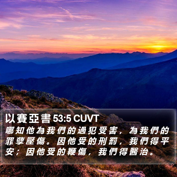 以 賽 亞 書 53:5 CUVT Bible Study