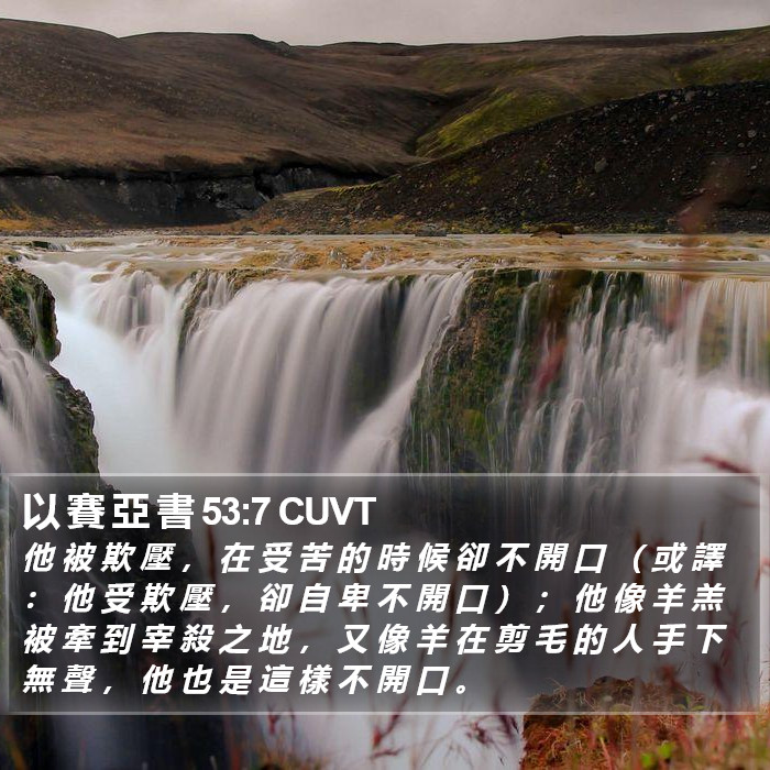 以 賽 亞 書 53:7 CUVT Bible Study