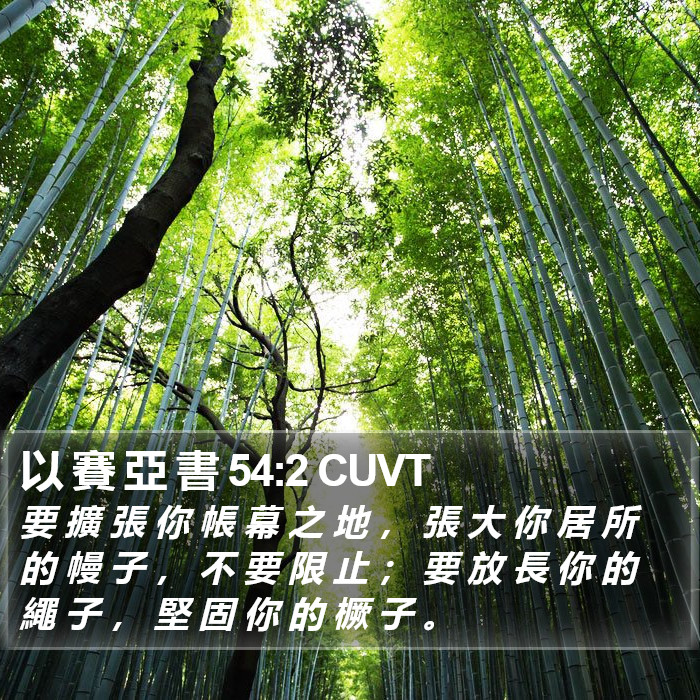 以 賽 亞 書 54:2 CUVT Bible Study