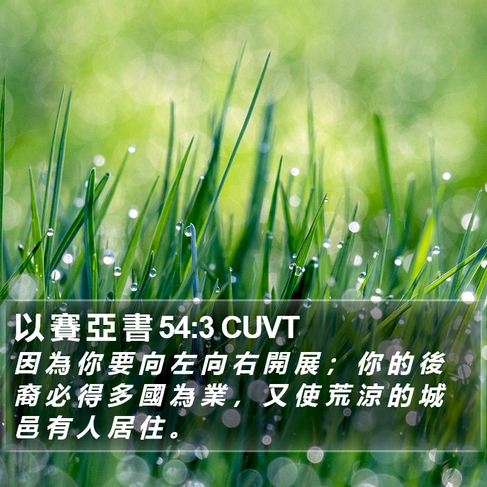 以 賽 亞 書 54:3 CUVT Bible Study