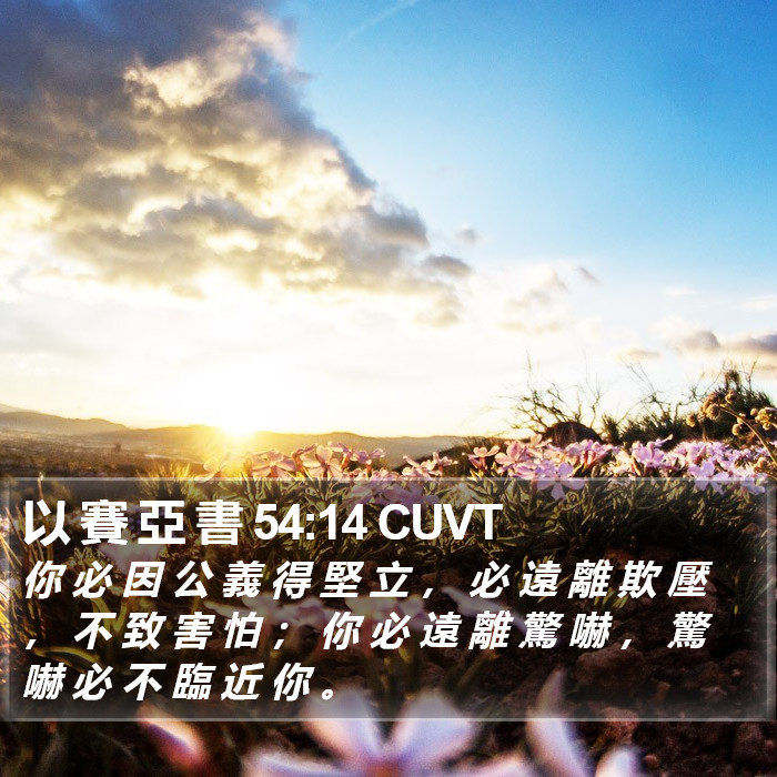 以 賽 亞 書 54:14 CUVT Bible Study