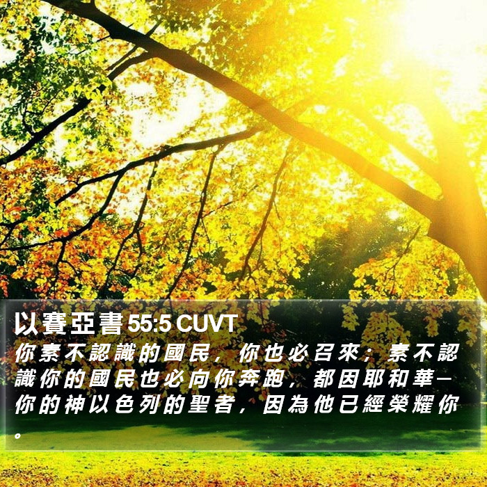 以 賽 亞 書 55:5 CUVT Bible Study