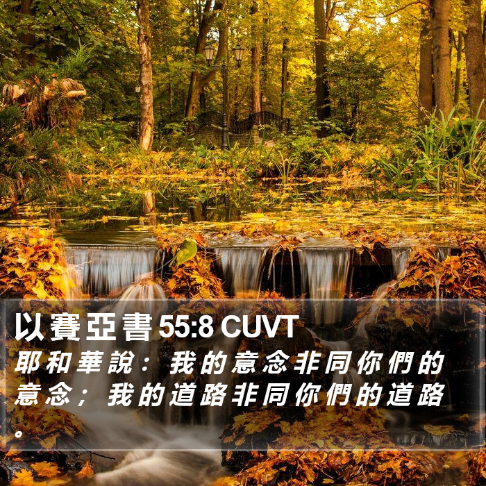 以 賽 亞 書 55:8 CUVT Bible Study