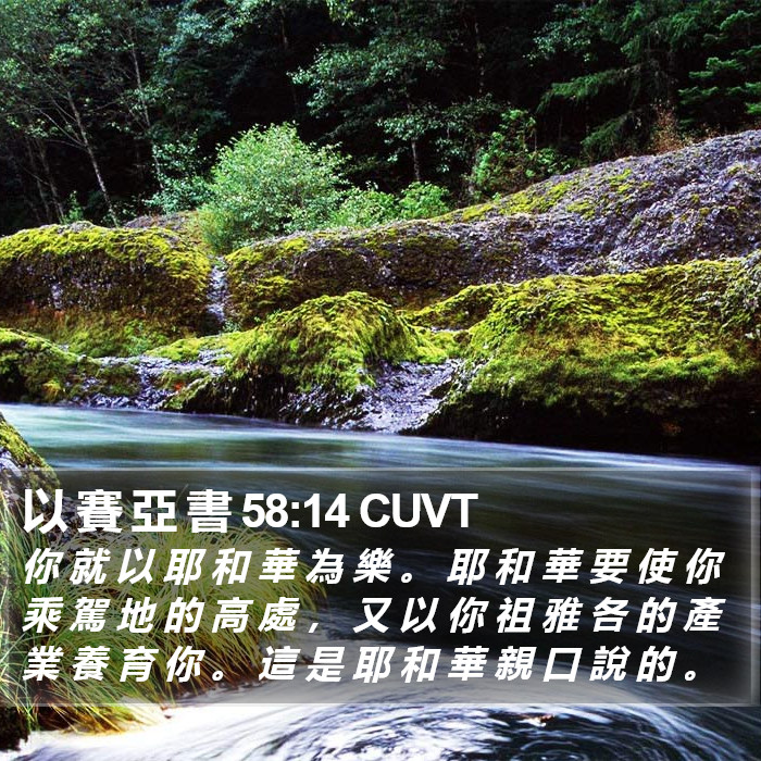 以 賽 亞 書 58:14 CUVT Bible Study