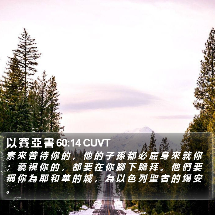 以 賽 亞 書 60:14 CUVT Bible Study