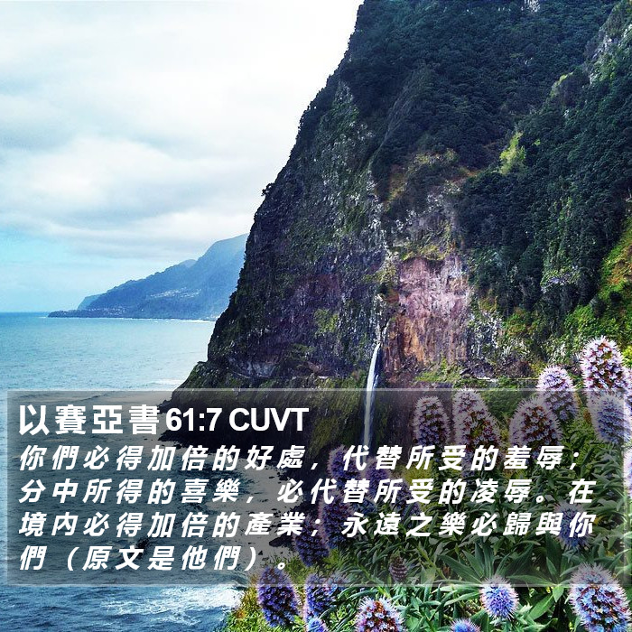 以 賽 亞 書 61:7 CUVT Bible Study