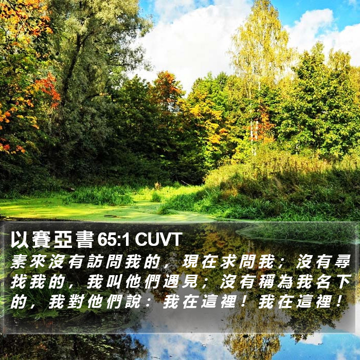 以 賽 亞 書 65:1 CUVT Bible Study