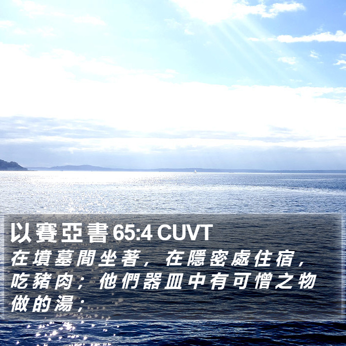 以 賽 亞 書 65:4 CUVT Bible Study