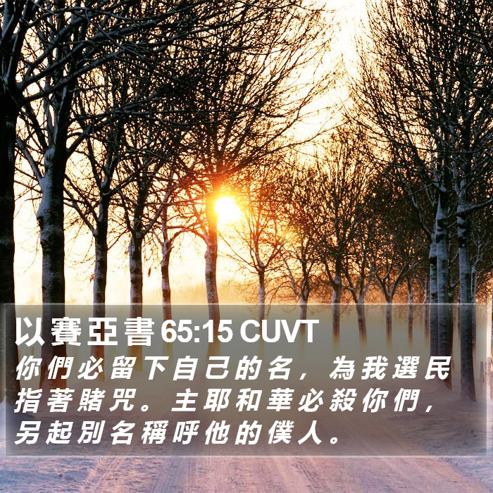 以 賽 亞 書 65:15 CUVT Bible Study