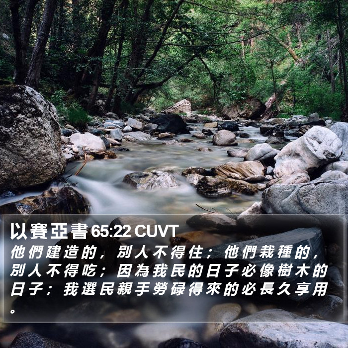 以 賽 亞 書 65:22 CUVT Bible Study