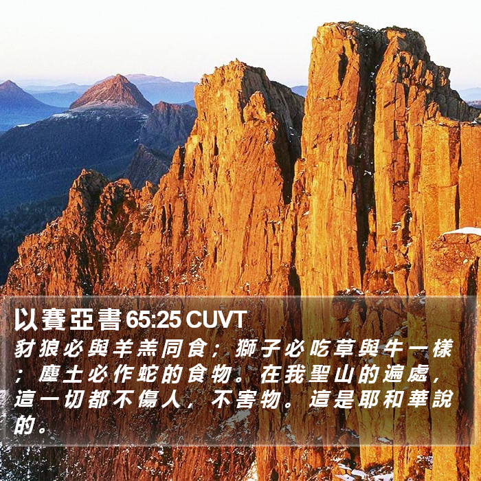 以 賽 亞 書 65:25 CUVT Bible Study