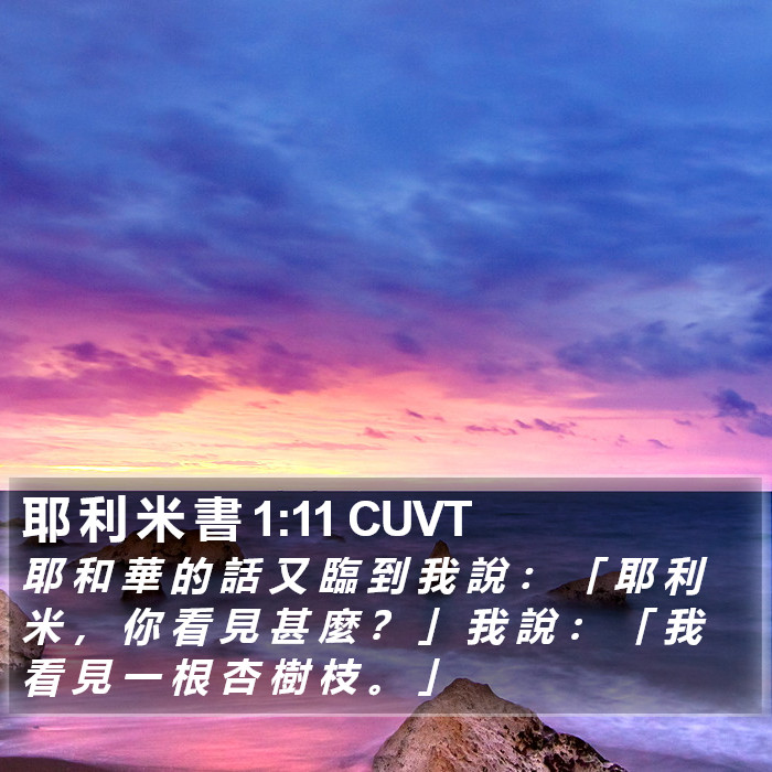 耶 利 米 書 1:11 CUVT Bible Study