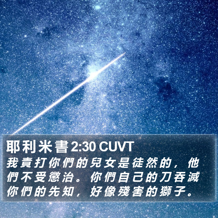 耶 利 米 書 2:30 CUVT Bible Study