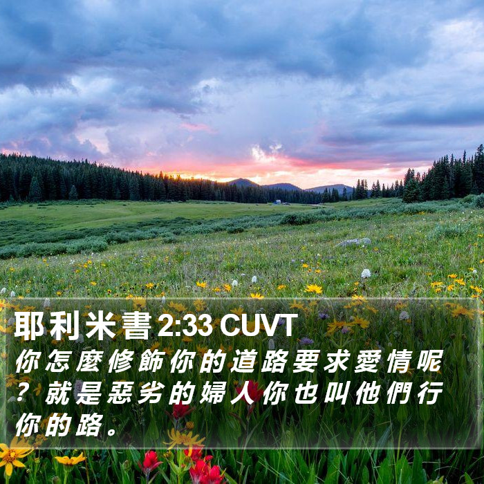 耶 利 米 書 2:33 CUVT Bible Study