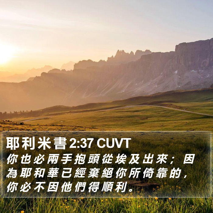 耶 利 米 書 2:37 CUVT Bible Study