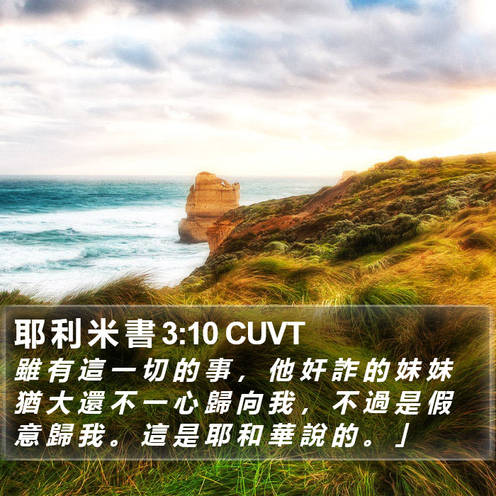 耶 利 米 書 3:10 CUVT Bible Study