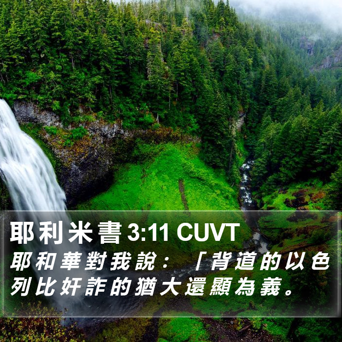 耶 利 米 書 3:11 CUVT Bible Study