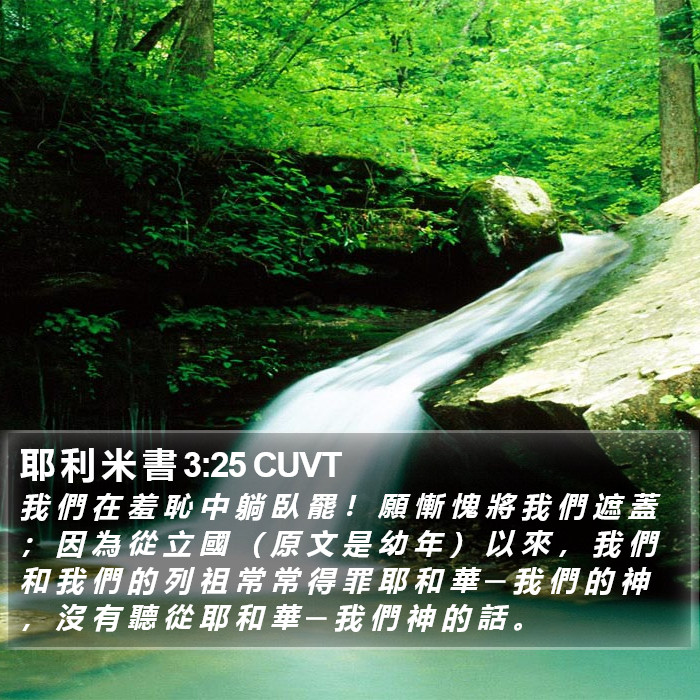 耶 利 米 書 3:25 CUVT Bible Study