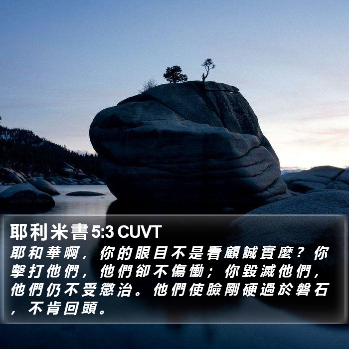 耶 利 米 書 5:3 CUVT Bible Study