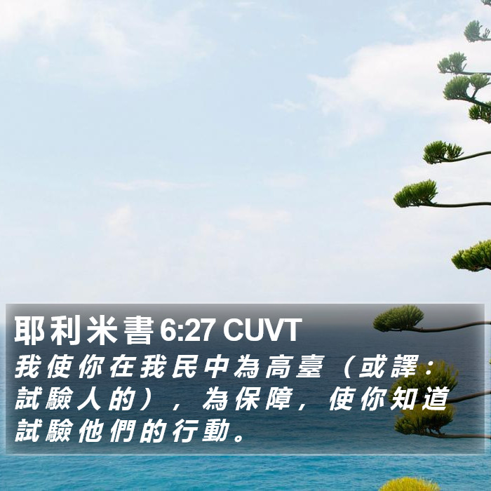耶 利 米 書 6:27 CUVT Bible Study