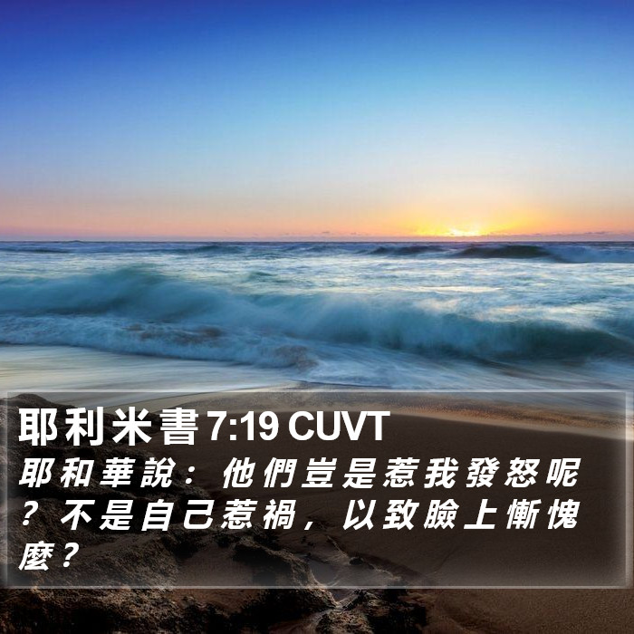 耶 利 米 書 7:19 CUVT Bible Study