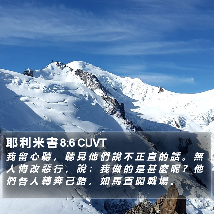 耶 利 米 書 8:6 CUVT Bible Study