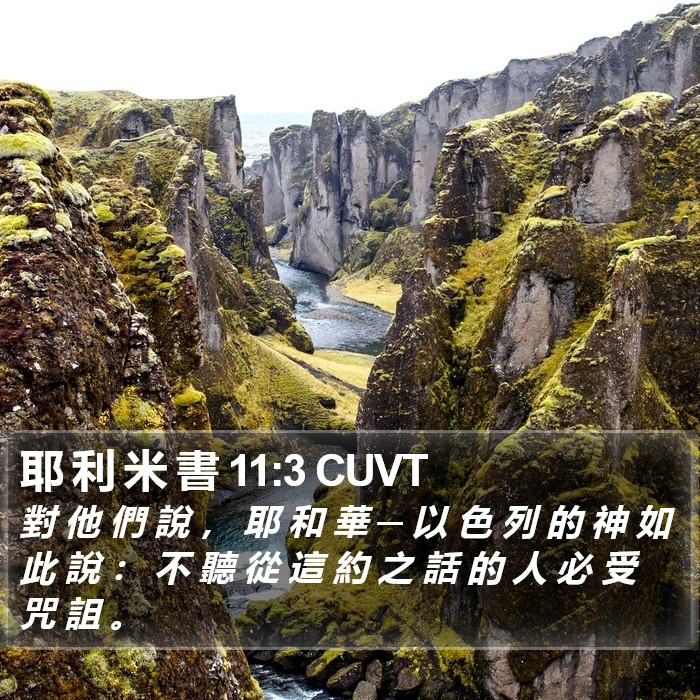 耶 利 米 書 11:3 CUVT Bible Study