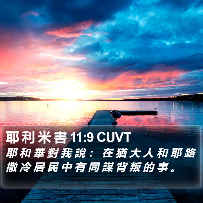 耶 利 米 書 11:9 CUVT Bible Study