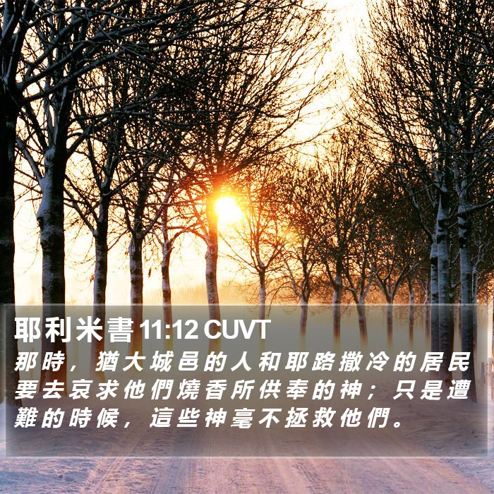 耶 利 米 書 11:12 CUVT Bible Study