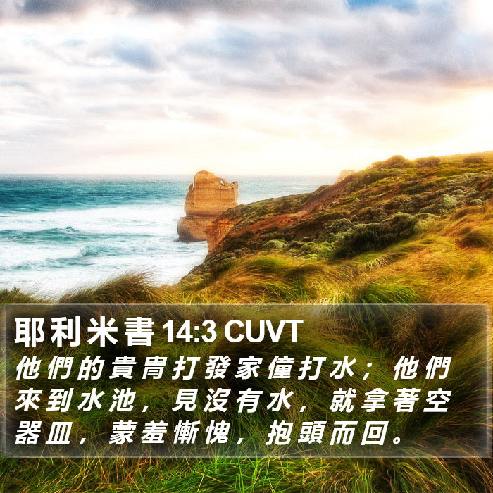 耶 利 米 書 14:3 CUVT Bible Study