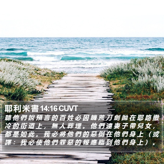 耶 利 米 書 14:16 CUVT Bible Study