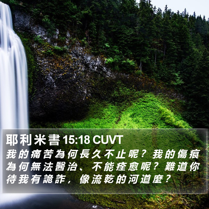 耶 利 米 書 15:18 CUVT Bible Study