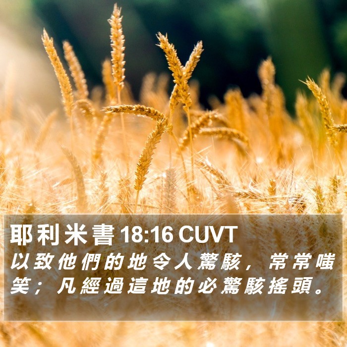 耶 利 米 書 18:16 CUVT Bible Study