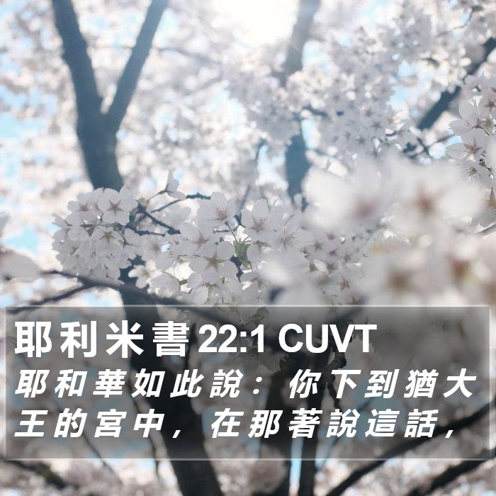 耶 利 米 書 22:1 CUVT Bible Study