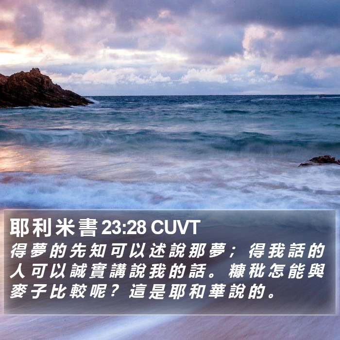 耶 利 米 書 23:28 CUVT Bible Study