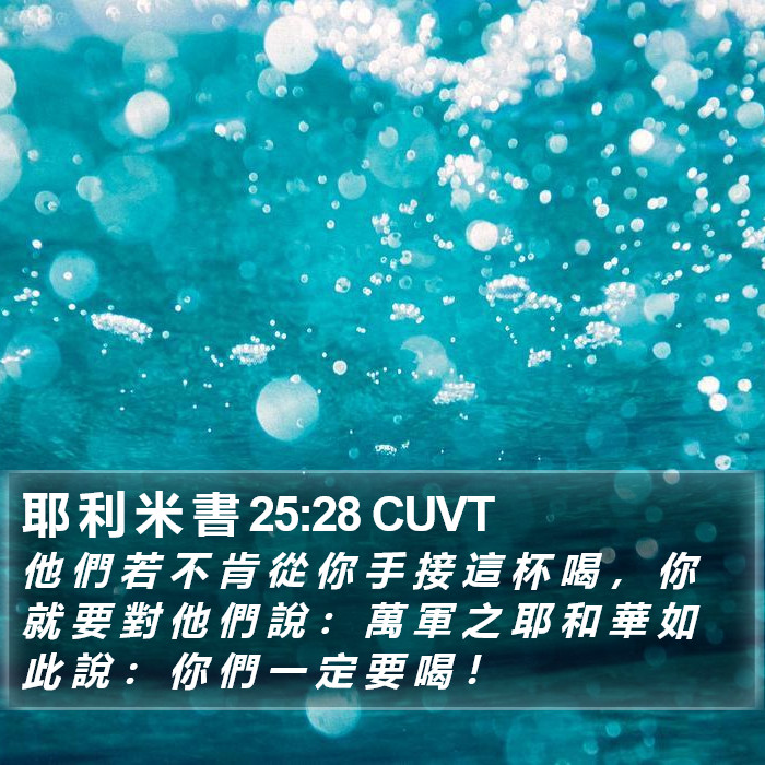 耶 利 米 書 25:28 CUVT Bible Study