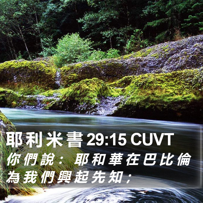 耶 利 米 書 29:15 CUVT Bible Study