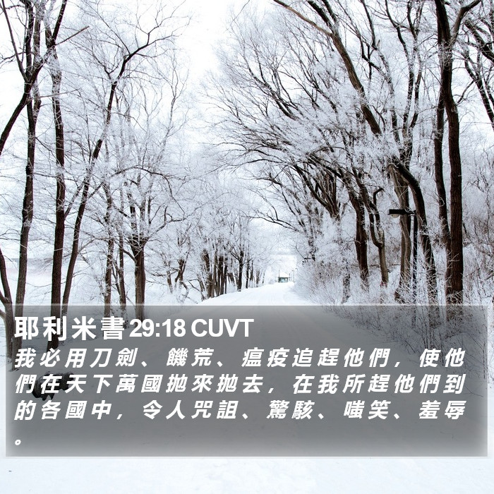 耶 利 米 書 29:18 CUVT Bible Study