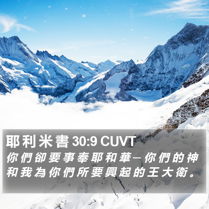 耶 利 米 書 30:9 CUVT Bible Study
