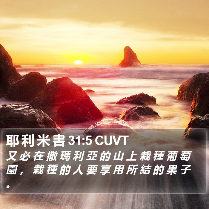 耶 利 米 書 31:5 CUVT Bible Study