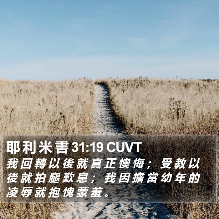 耶 利 米 書 31:19 CUVT Bible Study