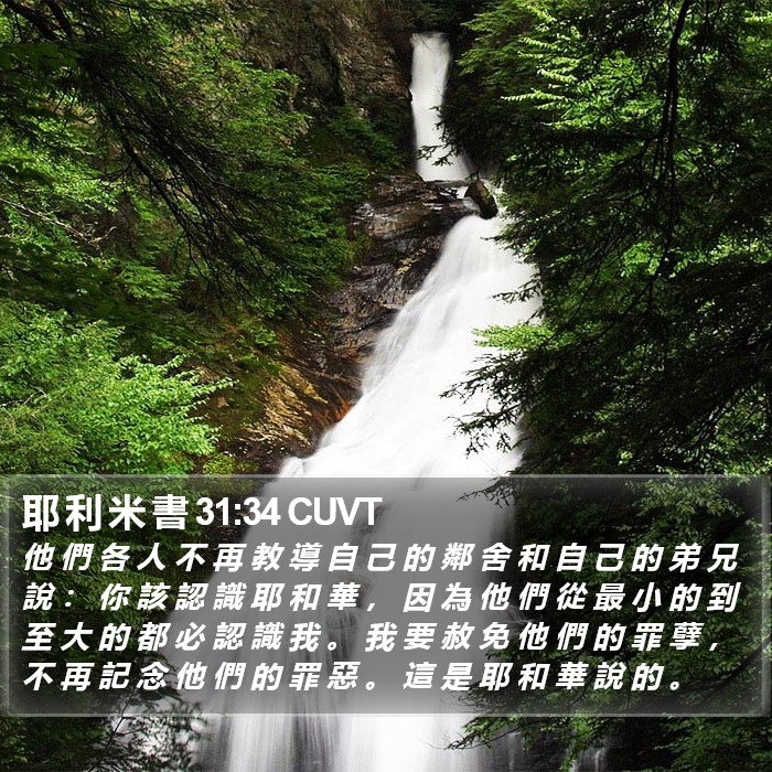 耶 利 米 書 31:34 CUVT Bible Study